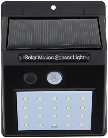 Style Badge Bright Waterproof Solar Wireless Security Motion Sensor LED Night Light for Outdoor/Garden Wall (Black)