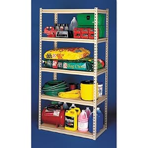 Image of Tennsco Corporation LSS-482484 Industrial Grade Stur-D-Stor Shelving Package, 5 Shelves, 48" Width x 24" Length x 84" Height, Sand