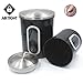 Kitchen Food Storage Canister Set - For Stainless Steel Organization Canisters Set of 3 Containers, with Airtight Lid, Great for Home Kitchen Counter Storage and Decor