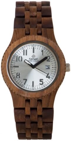 Tense Discovery Yukon Jumbo Round Walnut Wood Watch J5200W Silver