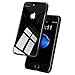 NOHON Protective iPhone 7 plus Case with Tempered Glass Back Cover and Reinforced Bumper [Support Wireless Charging] Slim Fit Ultra-Thin Case for iPhone 7 Plus - Black