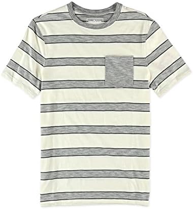Urban Pipeline Mens Striped Pocket Graphic T-Shirt whtgryst S