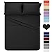 HOMEIDEAS 4 Piece Bed Sheets Set (Queen, Black), 1800 Bedding Soft Brushed Microfiber Luxury Sheets, Deep Pockets, Easy Care, Wrinkle & Fade Free