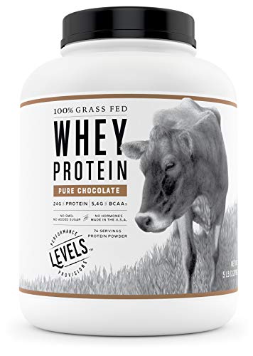 Levels 100% Grass Fed Whey Protein, No GMOs, Pure Chocolate, 5LB Levels 100% Grass Fed Whey Protein, No GMOs, Pure Chocolate, 5LB
