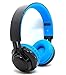 Bluetooth On-ear Headphone,Stereo Surround Wireless Bluetooth Headphones with LED Lights, Headset Support Microphone and USB Charging, Foldable Portable Headsets,3.5MM AUX Cable for Cellphones(blue)