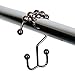 LifBetter Stainless Steel Rustproof Double Glide Shower Curtain Hooks - Bathroom Curtain Rings with Flexible Round Rollers - Set of 12 (Oil Rubbed Bronze)