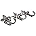 Comfify Set of 3 - Cast Iron Fleur De Lis Double Wall Hooks/Hangers - Decorative Wall Mounted Coat Hook - Rustic Cast Iron - with Screws and Anchors