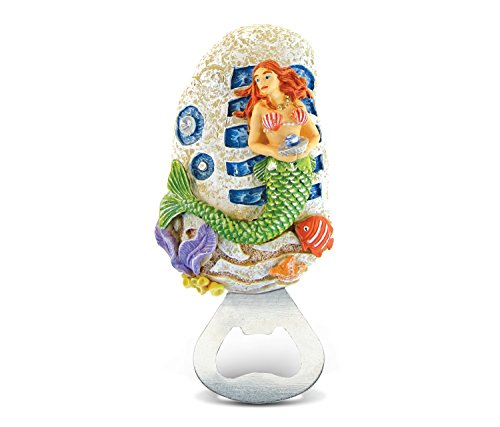 Puzzled Mermaid Resin Stone Finish Magnet With Bottle Opener - Mermaids Collection - Unique Elegant Gift and Souvenir - Item #9397
