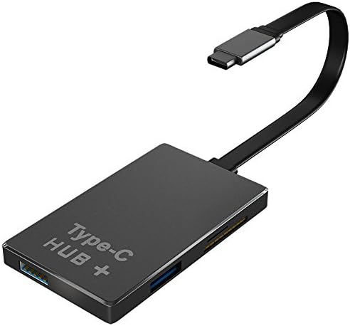 USB C Hub, DespFul USB C Adapter 3.1 with Type C Charging Port, MicroSD &amp; SD Card Reader, USB C to HDMI, 2 Ports USB 3.0 Aluminum Shell for MacBook Pro 2015/2016 – Black