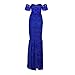 Women's Off Shoulder Ruffle Sleeves Lace Mermaid Maternity Slim Fit Gown Maxi Bridesmaid Photography Dress(Royal Blue,S)