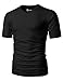 H2H Mens Cozy & Wearable V-neck Basic Cotton Blended T-shirts BLACK US XS/Asia S (CMTTS0197)
