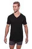 Texere Men's V-Neck Undershirt (Single Pack, Black, X-Large) Plain Under Shirts for Him MB6002-BLK-XL