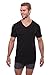 Men's V-Neck Undershirt Single Pack - Lounge Tee in Bamboo Viscose (Black, Large) for Husband MB6002-BLK-L