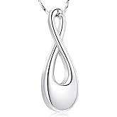 Imrsanl Infinity Cremation Jewelry for Ashes Urn Necklace Pendants for Ashes Wome/Men Memorial Lockets Keepsake Cremation Ashes Jewelry