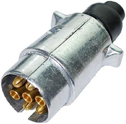 Beal UK - 7 Core Cable Plug - Caravan Trailer Tow Electric Connector - Metal