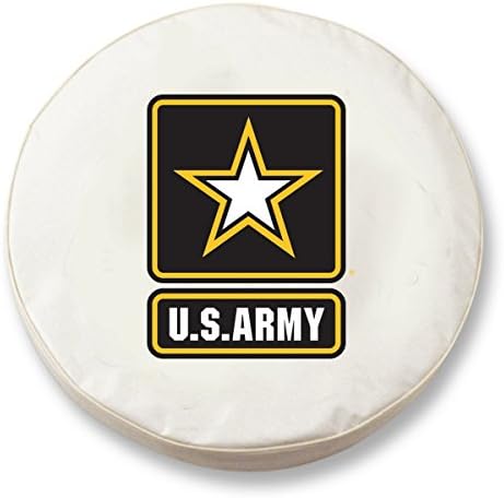 Holland Covers TCLGArmyWT White 31 1/4 x 11 Spare Tire Wheel Cover (U.S. Army for Jeeps RV or Trailer - Exact Fit)