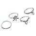 SUNSCSC Vintage Rhinestone Crystal Above Knuckle Stacking Band Midi Mid Ring Set of 7 or 8 pcs