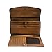 LETEULO Womens Leather Wallets Handmade Ladies Clutch Wallet Organizer Card Holder (882 Brown)