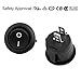 uxcell 10 Pcs Black Round Button SPST On/Off Rocker Switch AC 125V/12A 250VAC/10A