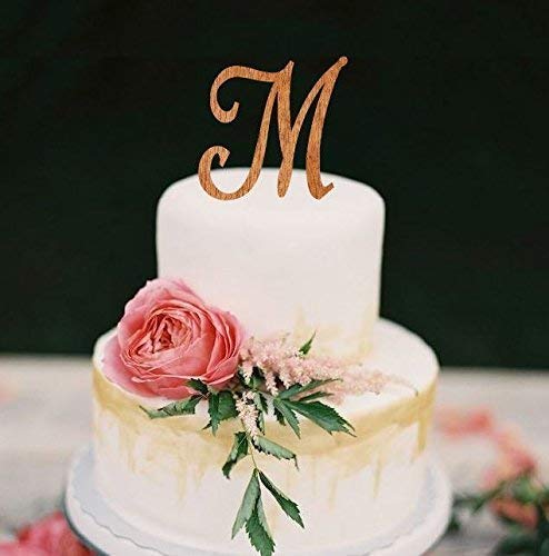 Amazon Com Monogram Wedding Cake Topper Wooden Single Letter