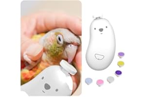 MANON ROSA Bird Nail Grinder, Bird Beak Grinder- Safe and Quiet Bird Nail Care Tool, Complete Grooming Kit for Parrots Conures Cockatiels Finches Parakeets, Premium Beak Maintenance (White)