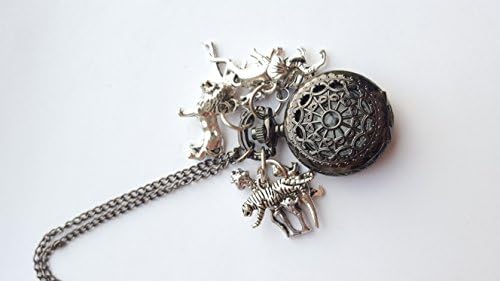 Animal Charms Pocket Watch Long Necklace