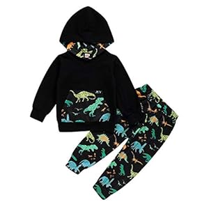 Borlai 2Pcs Kids Jongen Dinosaurus Hooded Trainingspak Set Camouflage Sweatshirt Broek Outfits Set 1-7 Jaar