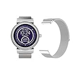 for Michael Kors Access Sofie Band, FRGNIE Milanese Stainless Steel Fully Magnetic Closure Mesh Replacement Strap for MK Access Smartwatch Sofie Gen 2 / Runway (Silver)