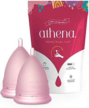 Athena Cup Menstrual Cups Set 2 Pack - Large & Small - Pink