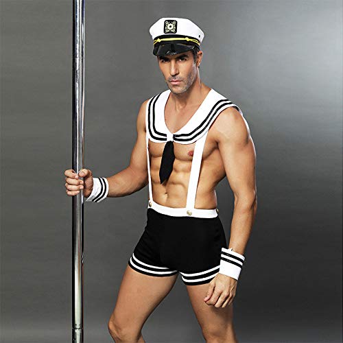 KAKU Men's cosplay sailor costume outfit Sexy police Underwear Lingerie Sailor Costume Pajamas Uniform Suit for Stage Officer accessories Christmas