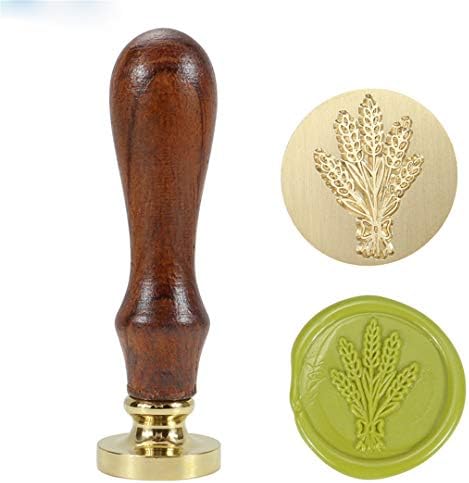 RESELWXST Wax Seal Stamp Wood Sealing Wax Seal Stamps Decorative Stamp Rosemary/Lavender/Monstera Leaf/Cactus 1x Lavender