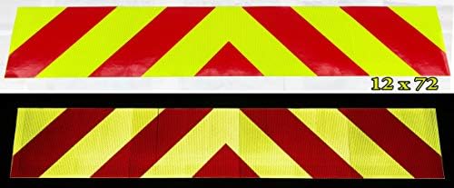 Oralite by Orafol One Piece Chevron Panels - Highly Reflective Self Adhesive - Lime & Red