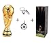 2018 FIFA World Cup Soccer Fans Souvenirs - World Cup Trophy Replica（8 Inch）& Trophy Keychain & World Cup Wallet
