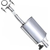 Exhaust Rear Muffler w/Hanger for Honda Civic 2006-2011 1.3 &amp; 1.8L | Stainless Steel | Northeastern Exhaust | Includes Gasket, Hanger, and Bolt Kit | Direct-Fit Replacement