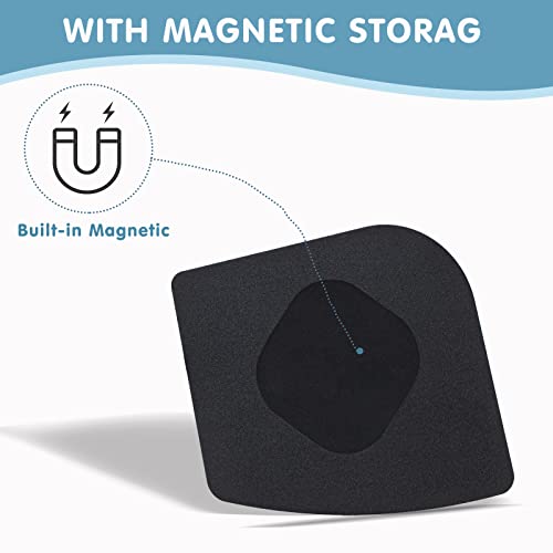 Cast Iron Scrubber + Pan Scraper, Upgraded Cast Iron Cleaner with Ergonomic Handle, Chainmail Scrubber for Cast Iron Pans and Skillets, Dishwasher Safe (Blue, Pack of 2)