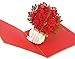 PopLife® Red Roses 3D Pop Up Valentine's Day Card - Happy Anniversary for Her, Bouquet Valentine's Day Card, Happy Birthday, Engagement - for Mom, Daughter, Wife, Fiancé, Girlfriend