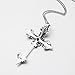 Men Women Cross Necklace Prayer Large Pendant 925 Black Sterling Silver Cubic Zircon 18 Inch Chain