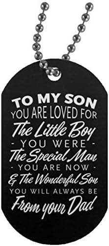 Meaningful Quote My Son Love Father Necklace Military Mens Jewelry - You Are Loved For The Little Boy - Best Birthday Gift For Your Child/ Children On Birthday, Christmas Gloss Finish Decoration