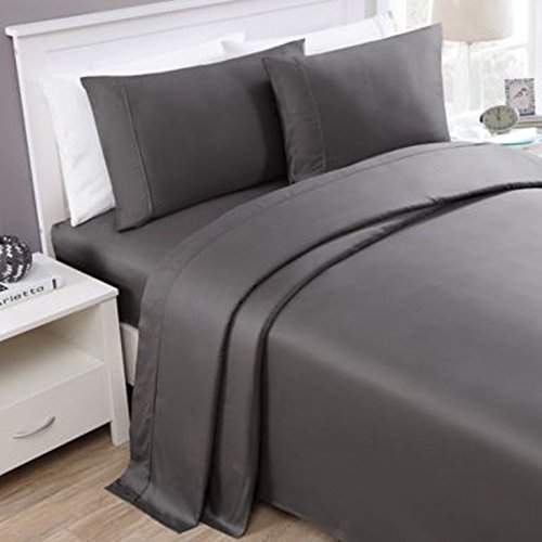 Jose Farmer Bedding Hotel Quality 1200 Thread Count 100% Egyptian Cotton Ultra Soft 4 Piece Bed Sheet Set Fitt Up To 15" Deep Pocket 1200TC (Elephant Grey, Queen)