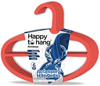 Happy To Hang Accesso 6 Piece Polypropylene Accessory Hanger (Orange)