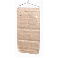 Household Essentials 80-Pocket Hanging Jewelry and Accessories Organizer, Natural Canvas