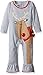 Mud Pie Baby Girl Holiday One Piece Playwear Set Long Sleeve, Reindeer, 9-12 Months