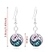 wentaotao Tai-Chi Yin-Yang Butterfly Necklace Earrings Bracelet 3pcs Gemstone Butterfly Jewelry Set