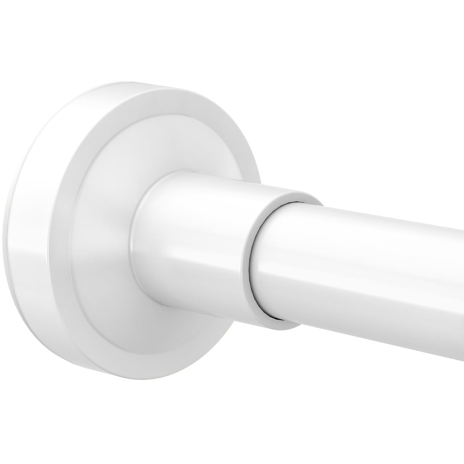 Photo 1 of Bonpally Shower Curtain Rod 32-75 Inches Adjustable, Non-Slip Spring Tension Shower Rod Stainless Steel for Bathroom, No Drilling, White