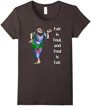 Women's William Shakespeare Macbeth Witch Novelty Tee Shirt Gift XL Asphalt