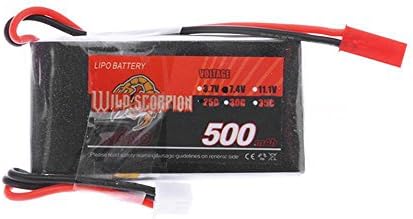 Lipo Battery - Wild Scorpion Lipo Battery 7.4V 500mAh 25C MAX 2S JST Plug fr Plane
