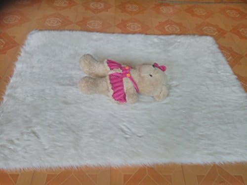 White Fux Sheepskin Rug Fur Blanket Area Shag Rug (6'X9')