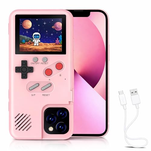 Chu9 Game Phone Case, 168 Built-in Small Video Games, Pink, Compatible with iPhone X, XS
