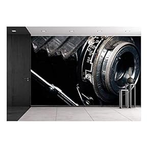 A Retro Camera Lens Close-Up - Removable Wall Mural | Self-Adhesive Large Wallpaper - 66x96 inches