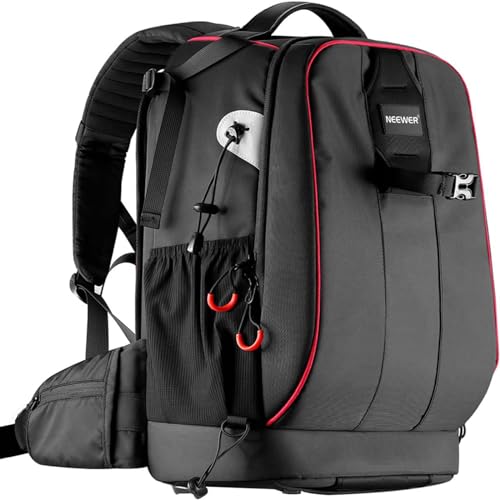 Neewer Pro Camera Case Waterproof Shockproof Adjustable Padded Camera Backpack Bag with Anti Theft Lock for DSLR, Compatible with DJI Phantom 1 2 3 Drone Tripods Flash Lens Accessories